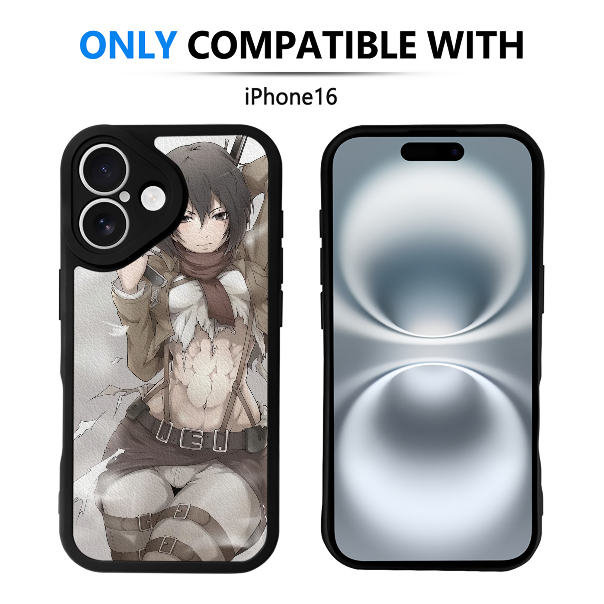 （画像用） 進撃の巨人 Attack on Titan 【iPhone 16シリーズ対応】シリコンスマホケース（レザー調） 材質：シリコン